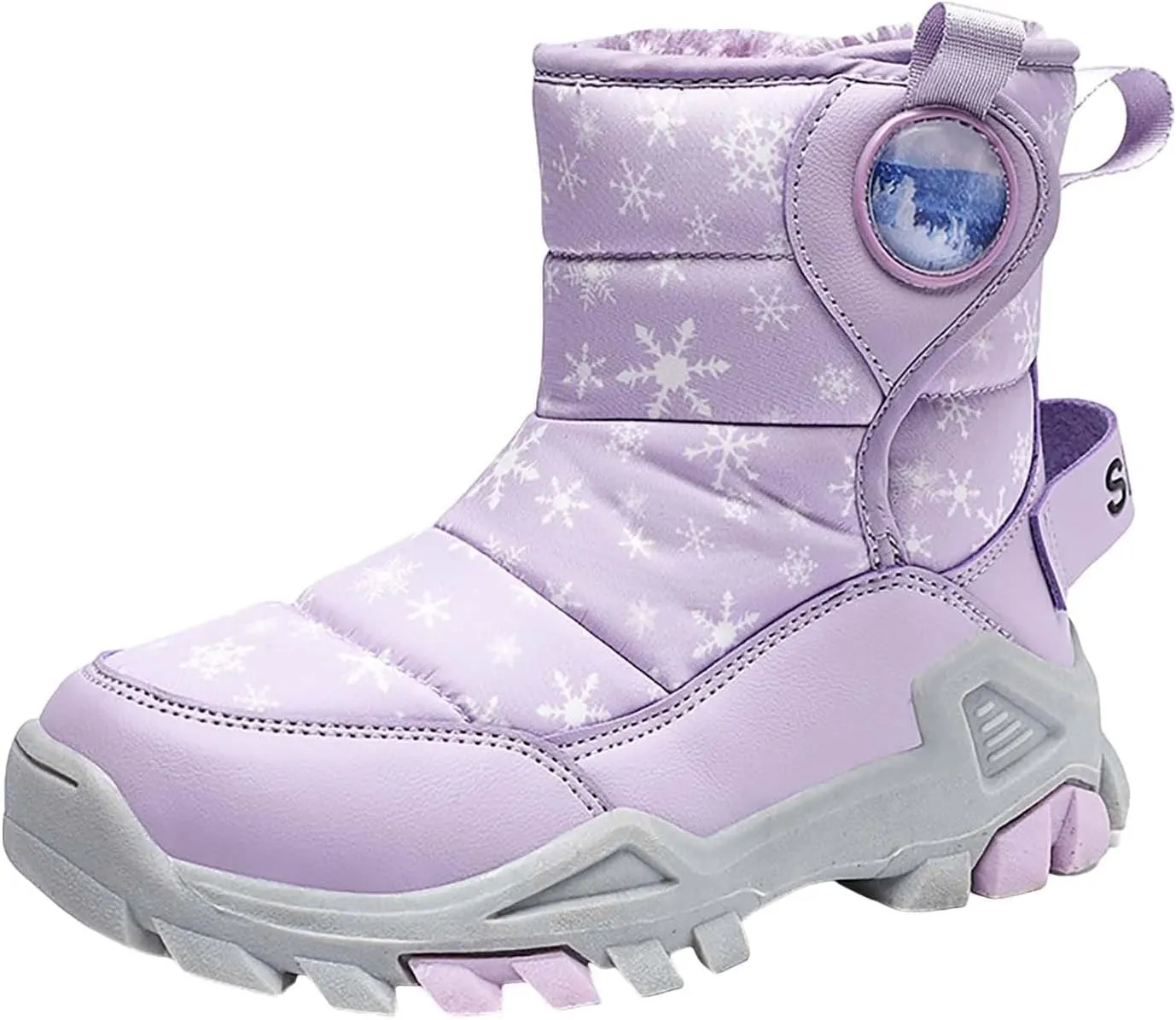 Girls Boys Snow Boots Outdoor Warm Comfortable Non Slip Mid Calf Padded Small Big Kids Winter Girls Boots Size Four