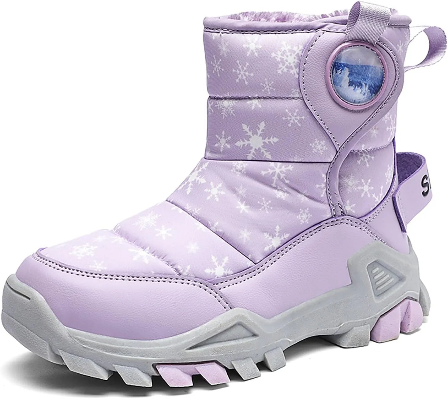 Girls Boys Snow Boots Outdoor Warm Comfortable Non Slip Mid Calf Padded Small Big Kids Winter Girls Boots Size Four
