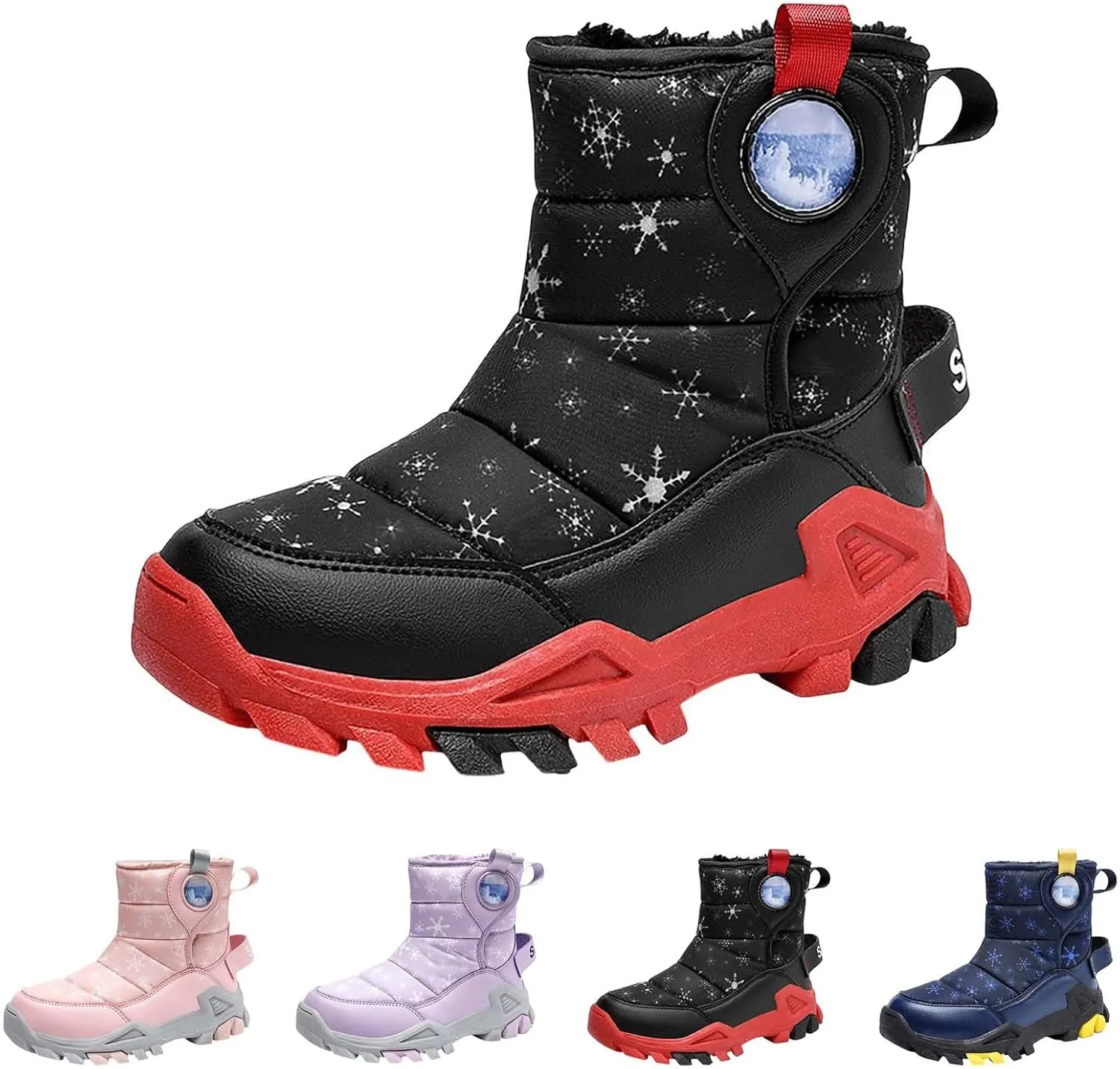 Girls Boys Snow Boots Outdoor Warm Comfortable Non Slip Mid Calf Padded Small Big Kids Winter Girls Boots Size Four