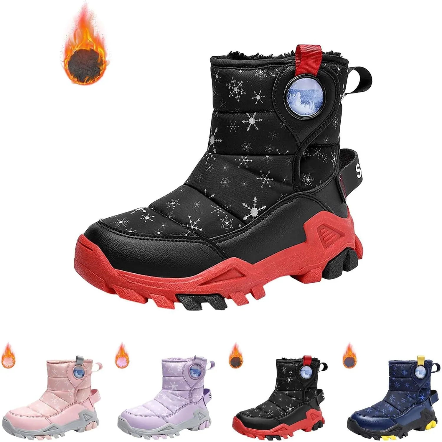Girls Boys Snow Boots Outdoor Warm Comfortable Non Slip Mid Calf Padded Small Big Kids Winter Girls Boots Size Four