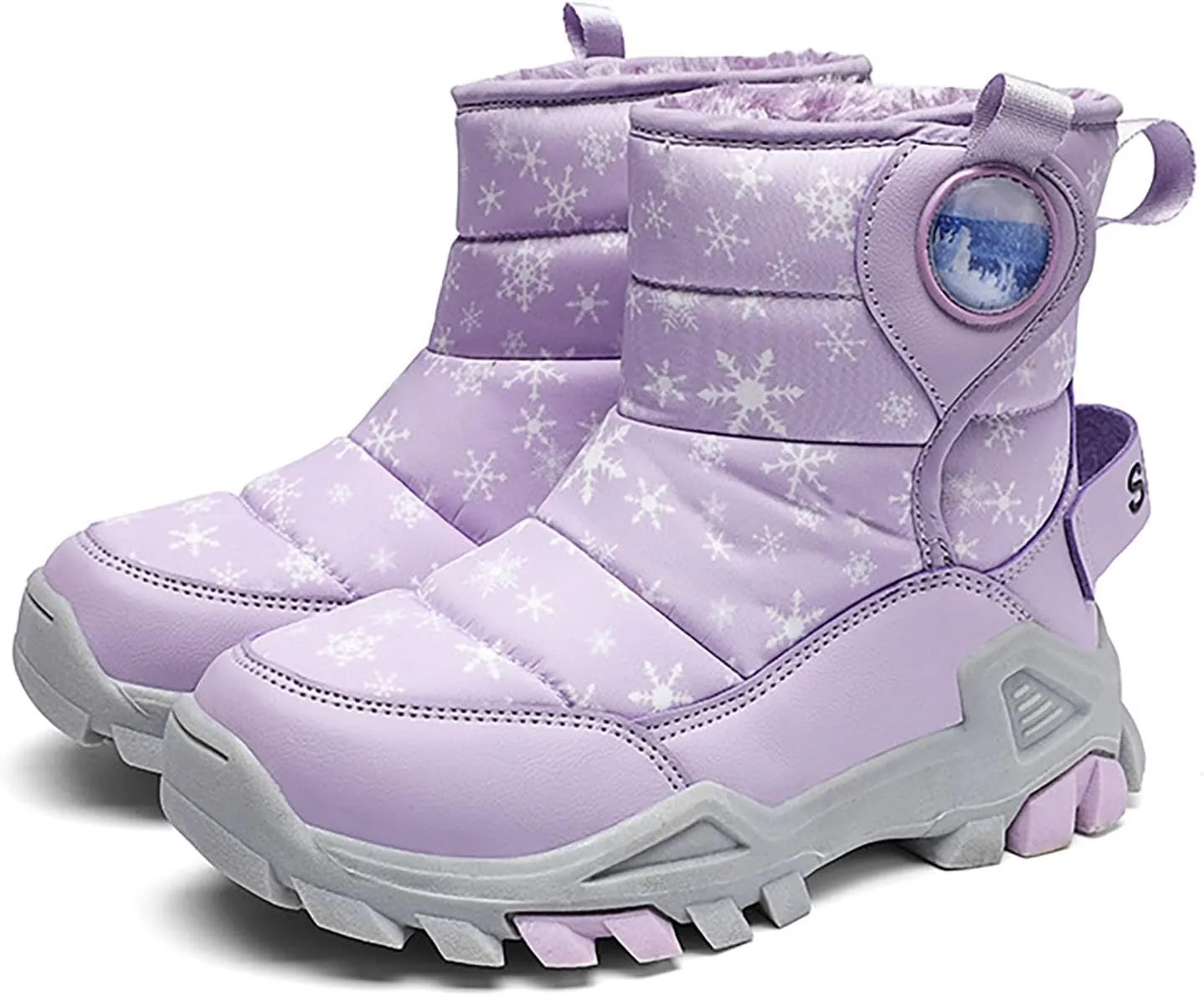 Girls Boys Snow Boots Outdoor Warm Comfortable Non Slip Mid Calf Padded Small Big Kids Winter Girls Boots Size Four