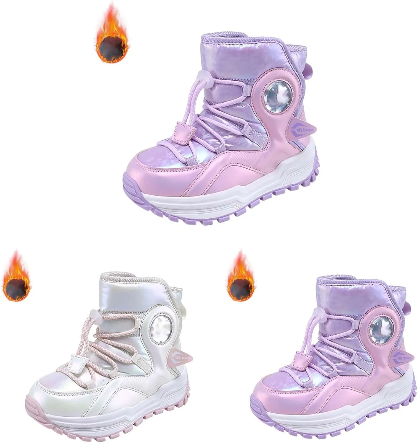 Girls Boys Snow Boots Outdoor Warm Comfortable Non Slip Mid Calf Padded Small Big Kids Winter Shoes Size 11 Girls Boots