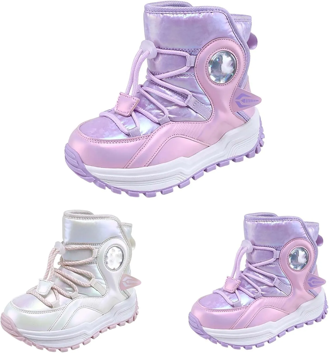 Girls Boys Snow Boots Outdoor Warm Comfortable Non Slip Mid Calf Padded Small Big Kids Winter Shoes Size 11 Girls Boots