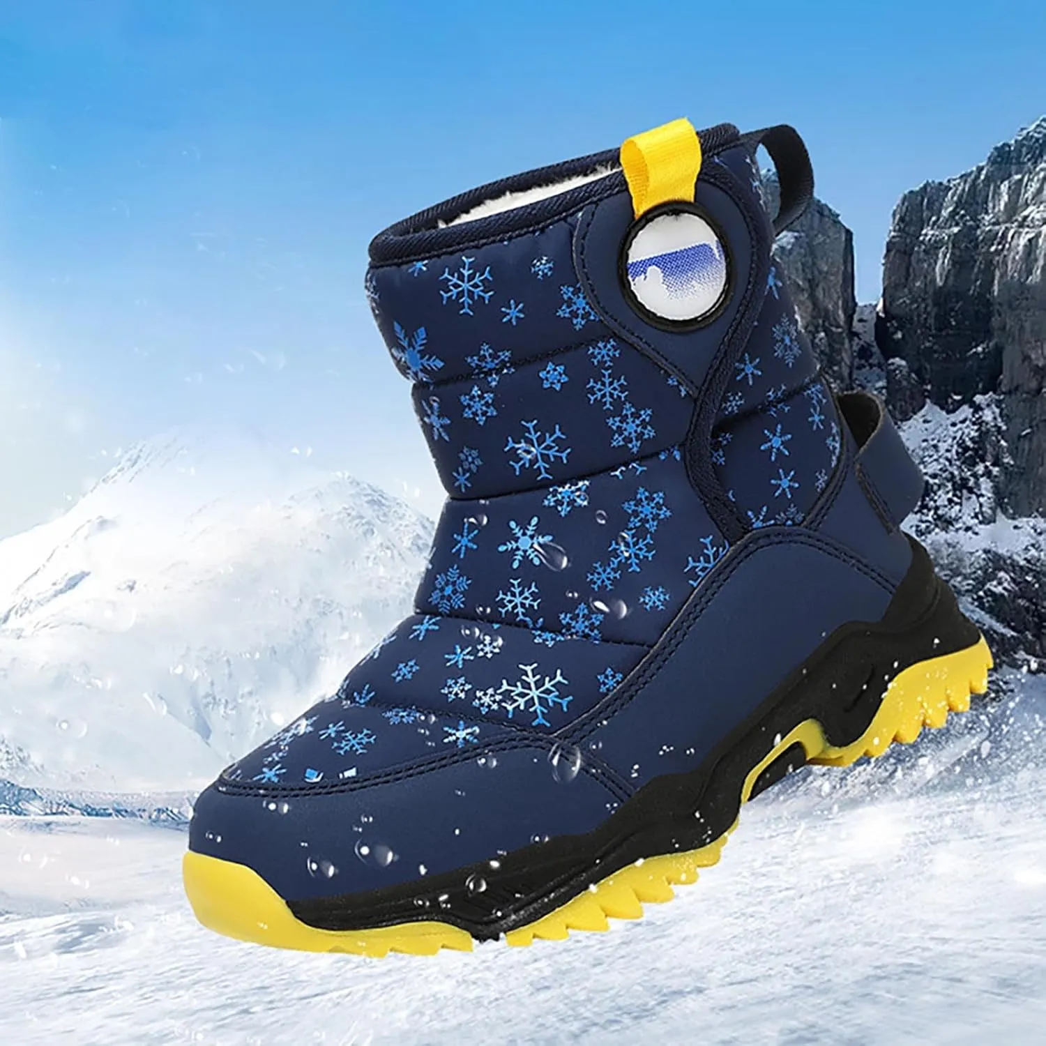 Girls Boys Snow Boots Outdoor Warm Comfortable Non Slip Mid Calf Padded Small Big Kids Winter Toddler Leopard Boots