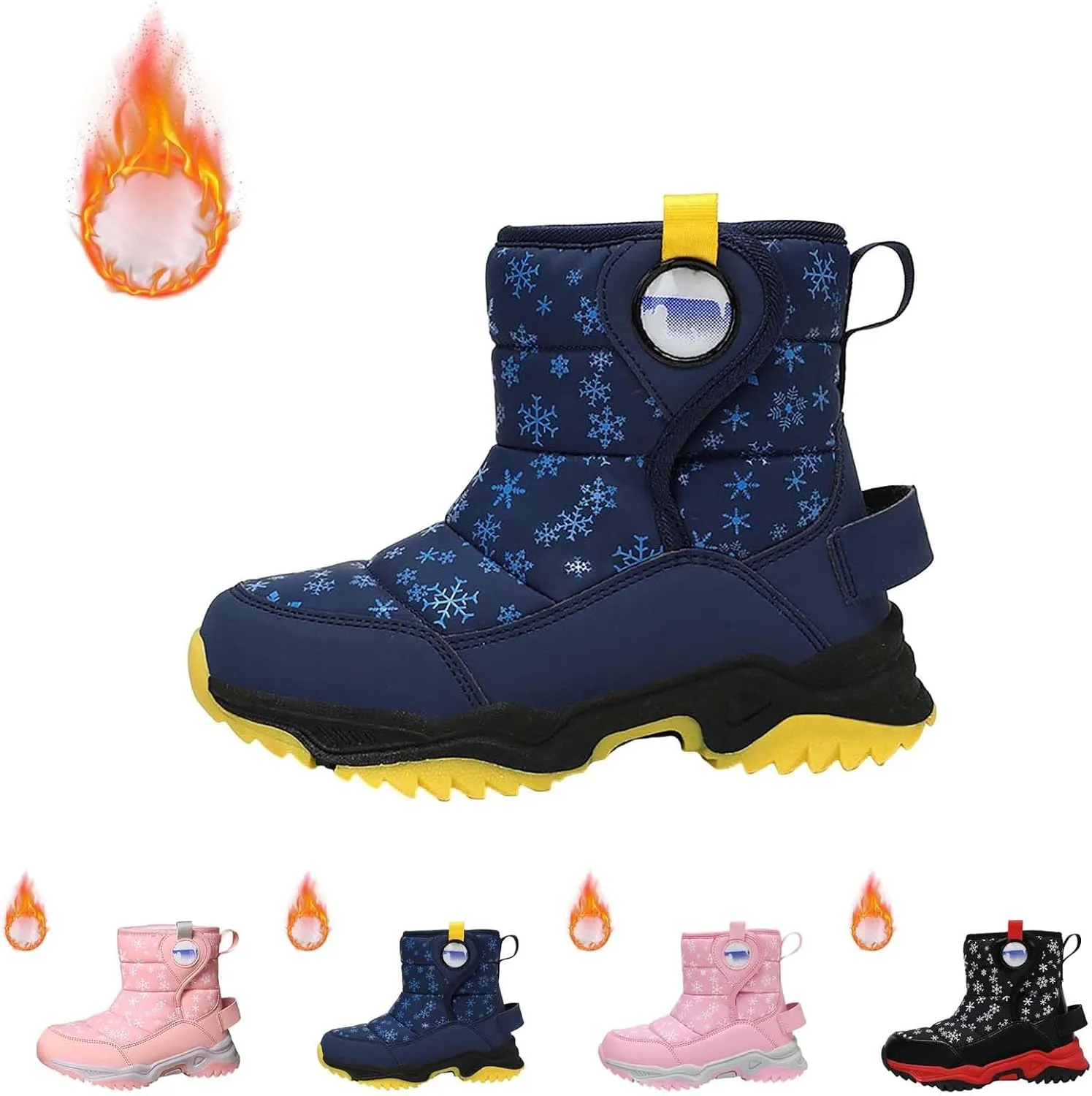 Girls Boys Snow Boots Outdoor Warm Comfortable Non Slip Mid Calf Padded Small Big Kids Winter Toddler Leopard Boots