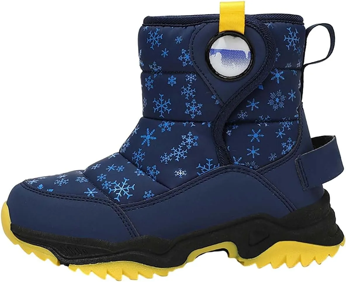 Girls Boys Snow Boots Outdoor Warm Comfortable Non Slip Mid Calf Padded Small Big Kids Winter Toddler Leopard Boots