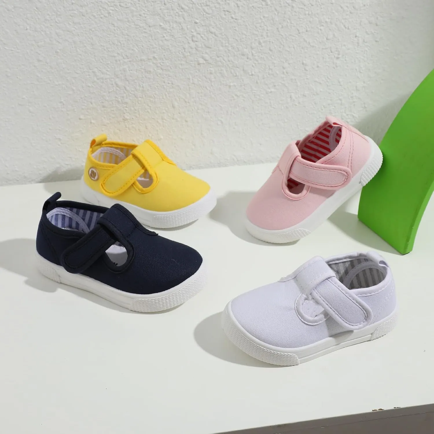 Girls Canvas Shoes Toddler Casual Sneakers Kids Low Top Casual Fashion Shoes Hook and Loops Walking Running Shoes