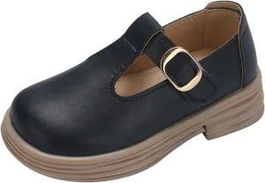 Girls Chunky Heel Mary Jane Dress Shoes School niform T-Strap Ballet Flat Toddler Sneaker Girls 12 Size Toddler