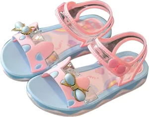 Girls Cute Bowknot Jelly Sandals Toddler Open Toe Soft Sole Cute Sweet Shoes Kids Toddler Sweet Sandals for Girls