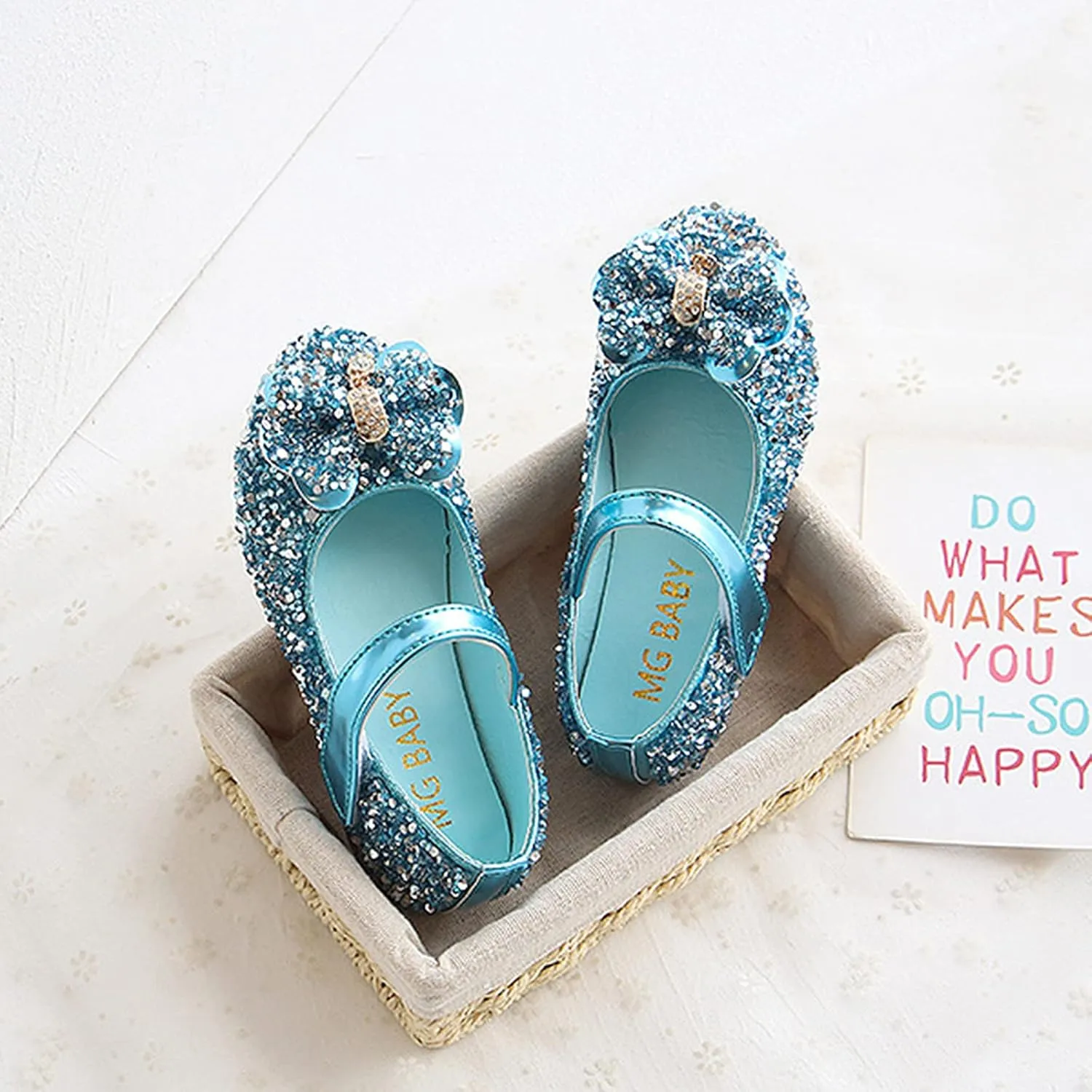 Girl's Dress Shoes Mary Jane Glitter Low Heel Wedding Party Princess Shoes for Toddler Mary Jane Shoes for Girls