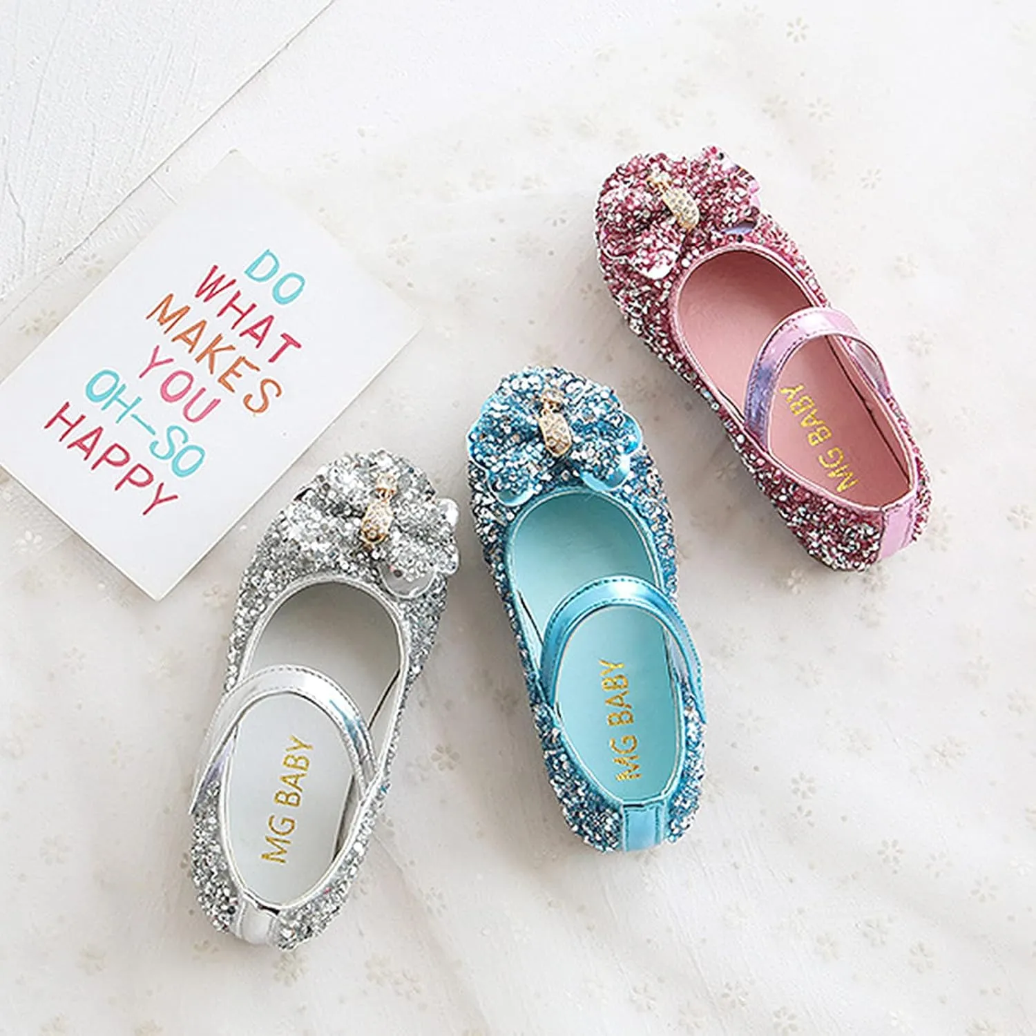 Girl's Dress Shoes Mary Jane Glitter Low Heel Wedding Party Princess Shoes for Toddler Mary Jane Shoes for Girls