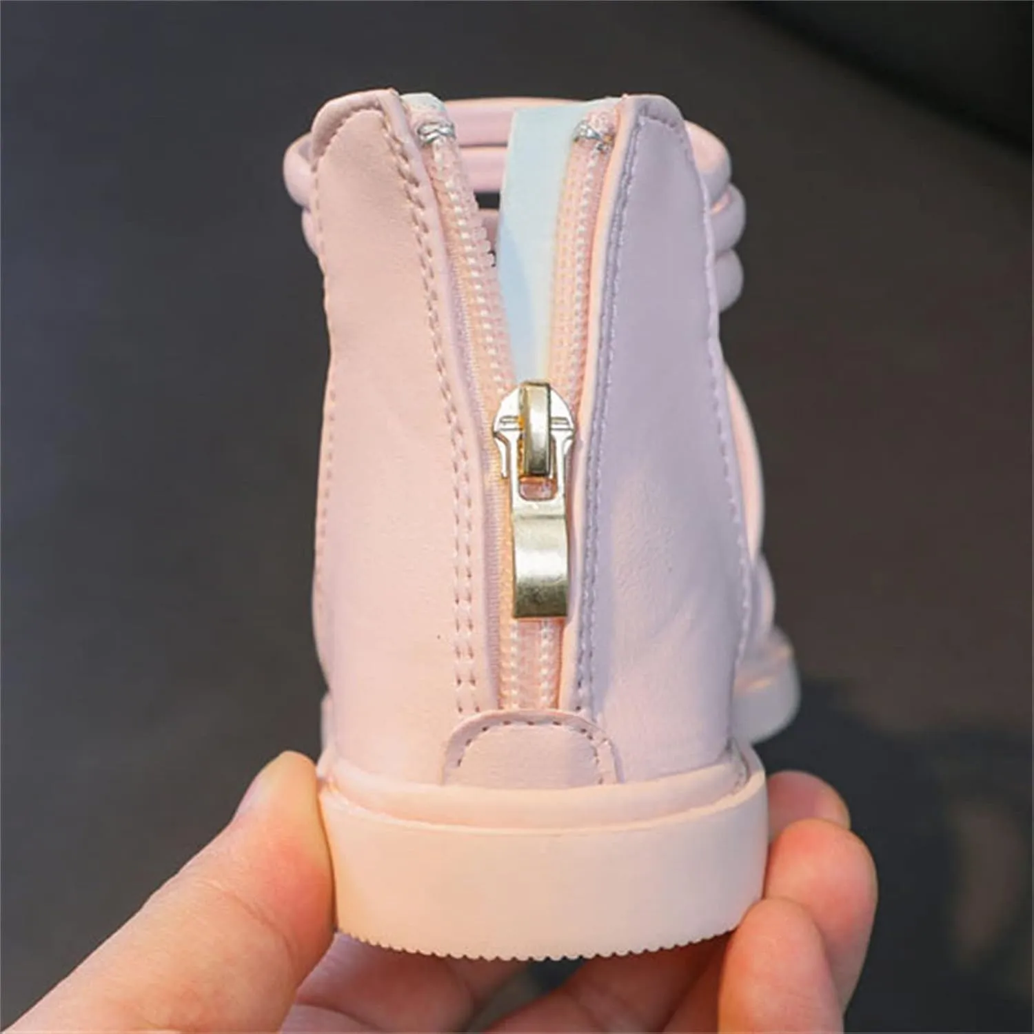 Girls Floral Roman Sandals Kids High Heel Open Toe Ankle Strap Flat Sandals with Heel Zipper Big Girls Slippers