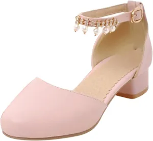 Girls High Heels Dress Sandals Princess Bow Shoes Party Flower Wedding Shoes for Toddler Little Kids Big Kid