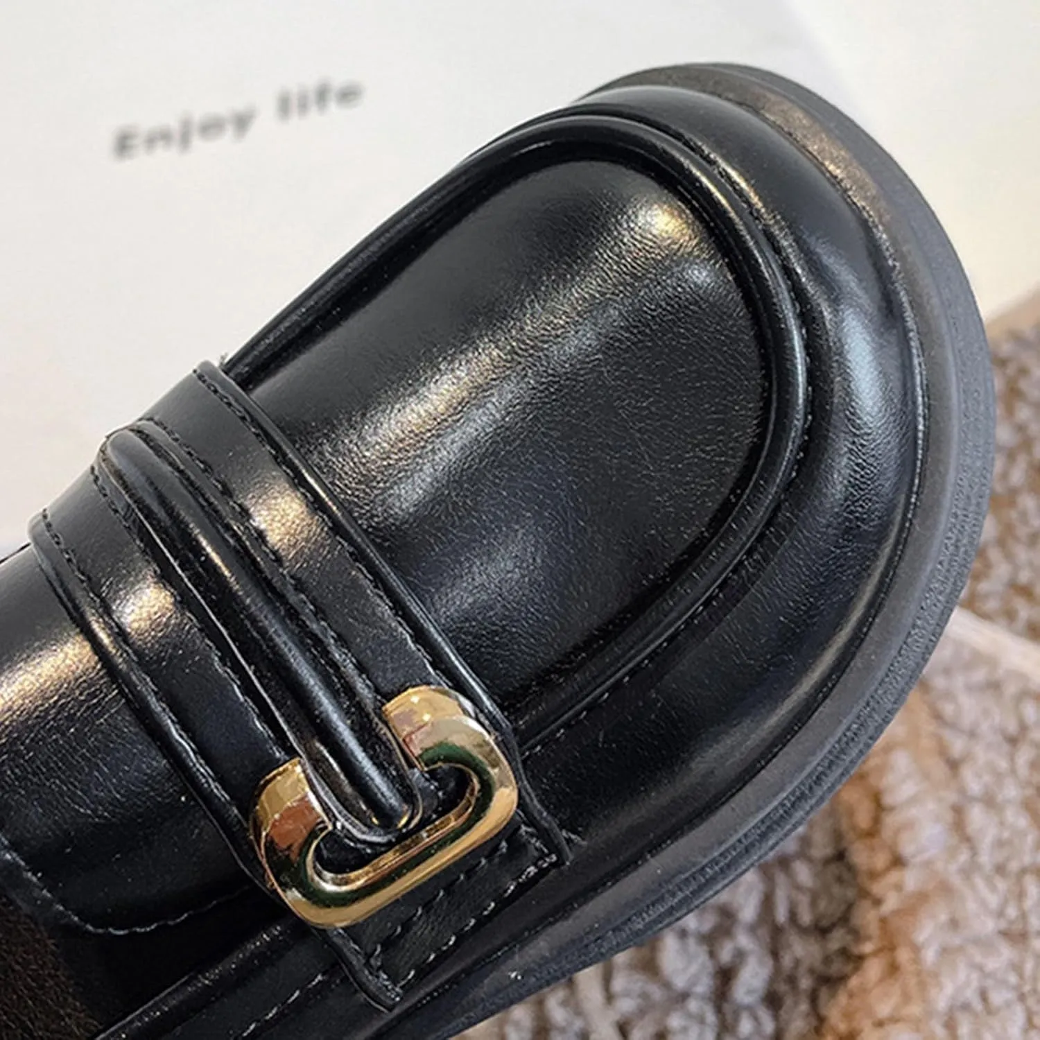Girls Loafers Chunky Platform Classic Dress Shoes Little Kid PU Leather Rubber Sole Oxfor?? School Mary Girl Shoes