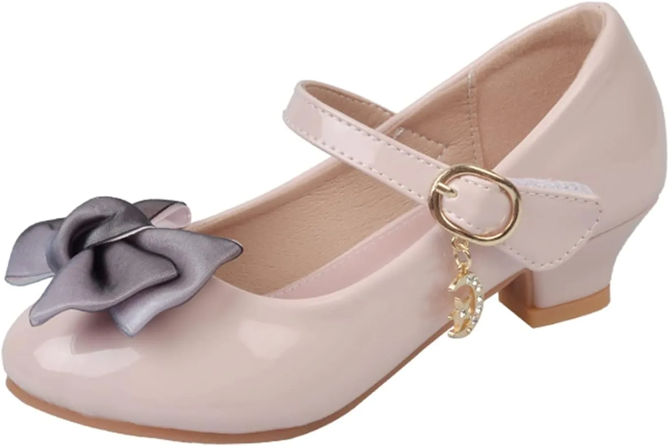 Girls Mary Jane Low Heel Dress Shoes Bows Flower Wedding School Uniform Part?? Toddler Little Kid Pump Shoes