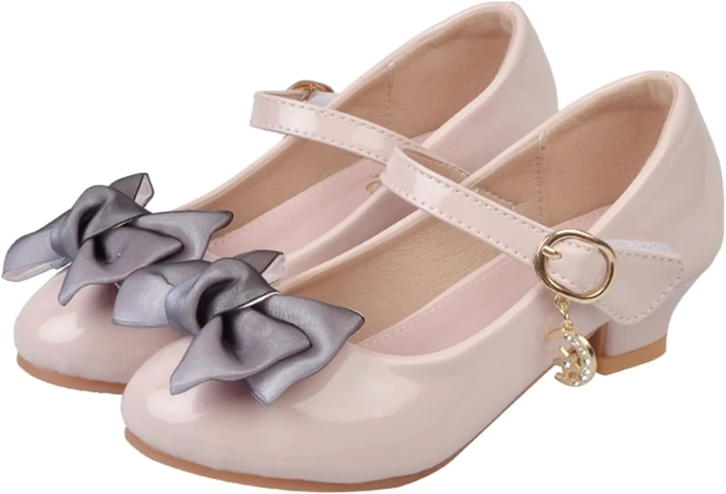 Girls Mary Jane Low Heel Dress Shoes Bows Flower Wedding School Uniform Part?? Toddler Little Kid Pump Shoes
