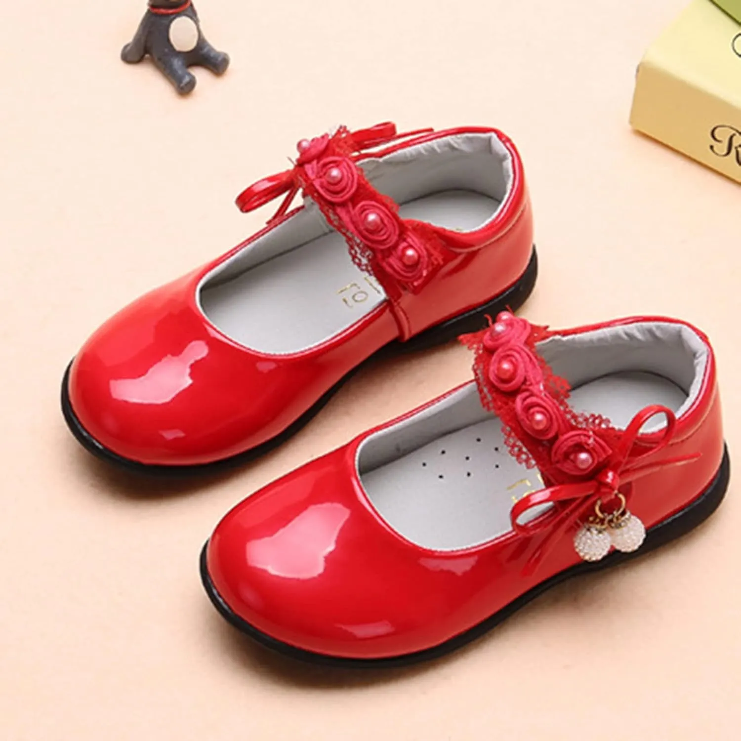 Girls Mary Jane School Uniform Flat?? Ballet Strap Dress Formal Slip-On Performance Shoes Youth Baby Church Shoes