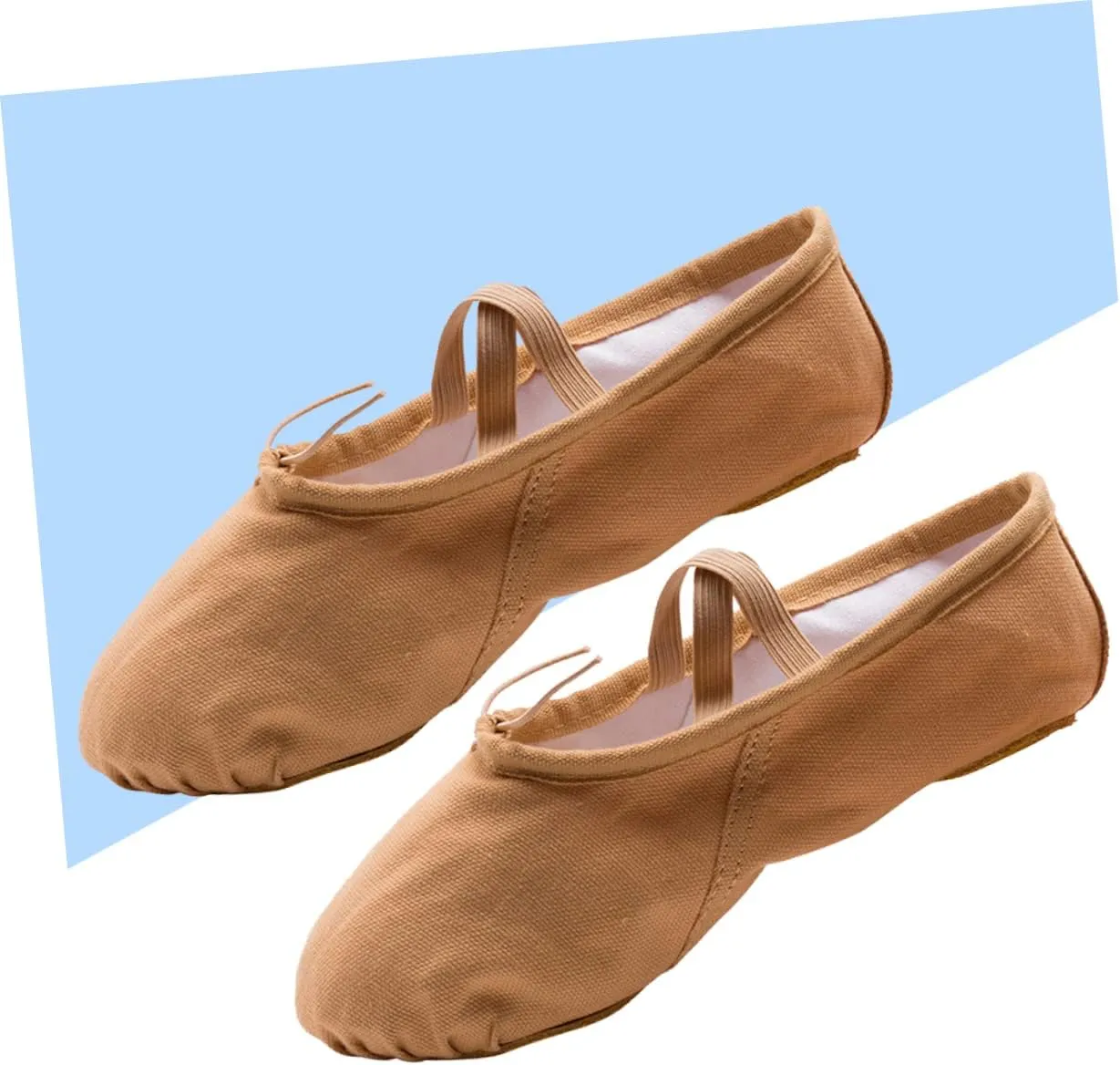 GLEAVI 1 Pair Ballet Practice Shoes Barre Ballet Shoes Flats Canvas Dance Shoes Ballet Pilates Shoes Girls Ballet Flats Dance Shoes for Girls Ballet Slipper Exercise Shoes Girl Child Yoga Brown