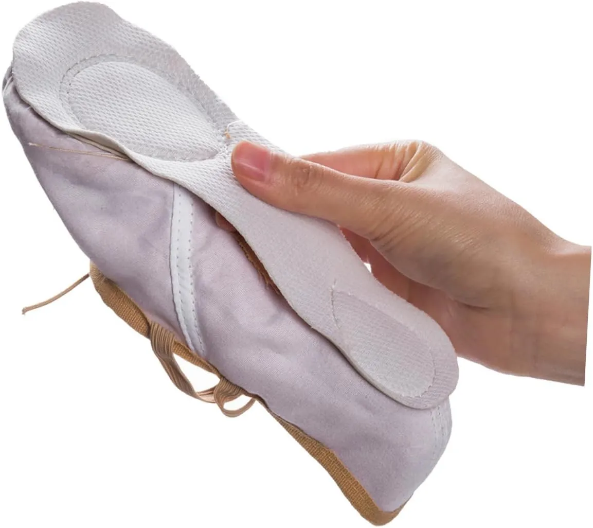 GLEAVI 1 Pair Ballet Practice Shoes Barre Ballet Shoes Flats Canvas Dance Shoes Ballet Pilates Shoes Girls Ballet Flats Dance Shoes for Girls Ballet Slipper Exercise Shoes Girl Child Yoga Brown