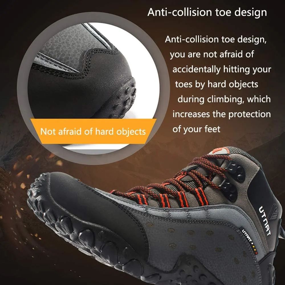 High-top Men's Outdoor Hiking Shoes, Large Size Hiking Shoes, Backpack Travel Shoes Non-Slip, Men's Hiking Boots (Black 41)
