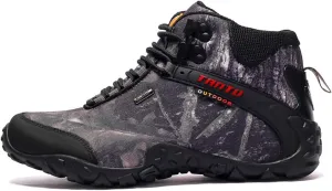High-top Waterproof Outdoor Hiking Shoes, Men's Sports Camping Climbing Boots, Non-Slip Mountain Climbing Camping Boots, Wear-Resistant Hiking Shoes (Grey 41)