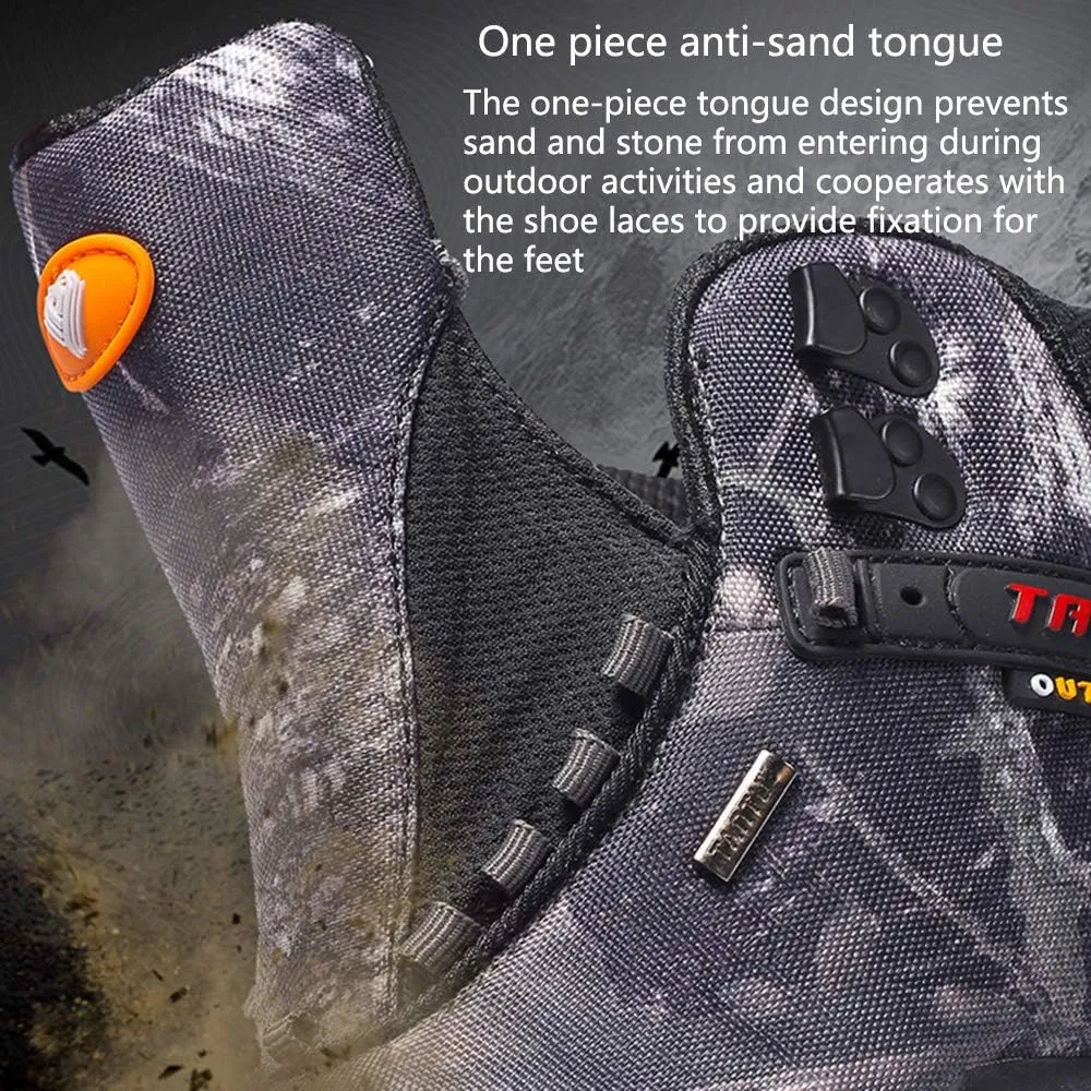 High-top Waterproof Outdoor Hiking Shoes, Men's Sports Camping Climbing Boots, Non-Slip Mountain Climbing Camping Boots, Wear-Resistant Hiking Shoes (Grey 41)