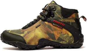 High-top Waterproof Outdoor Hiking Shoes, Men's Sports Camping Climbing Boots, Non-Slip Mountain Climbing Camping Boots, Wear-Resistant Hiking Shoes (Yellow 41)