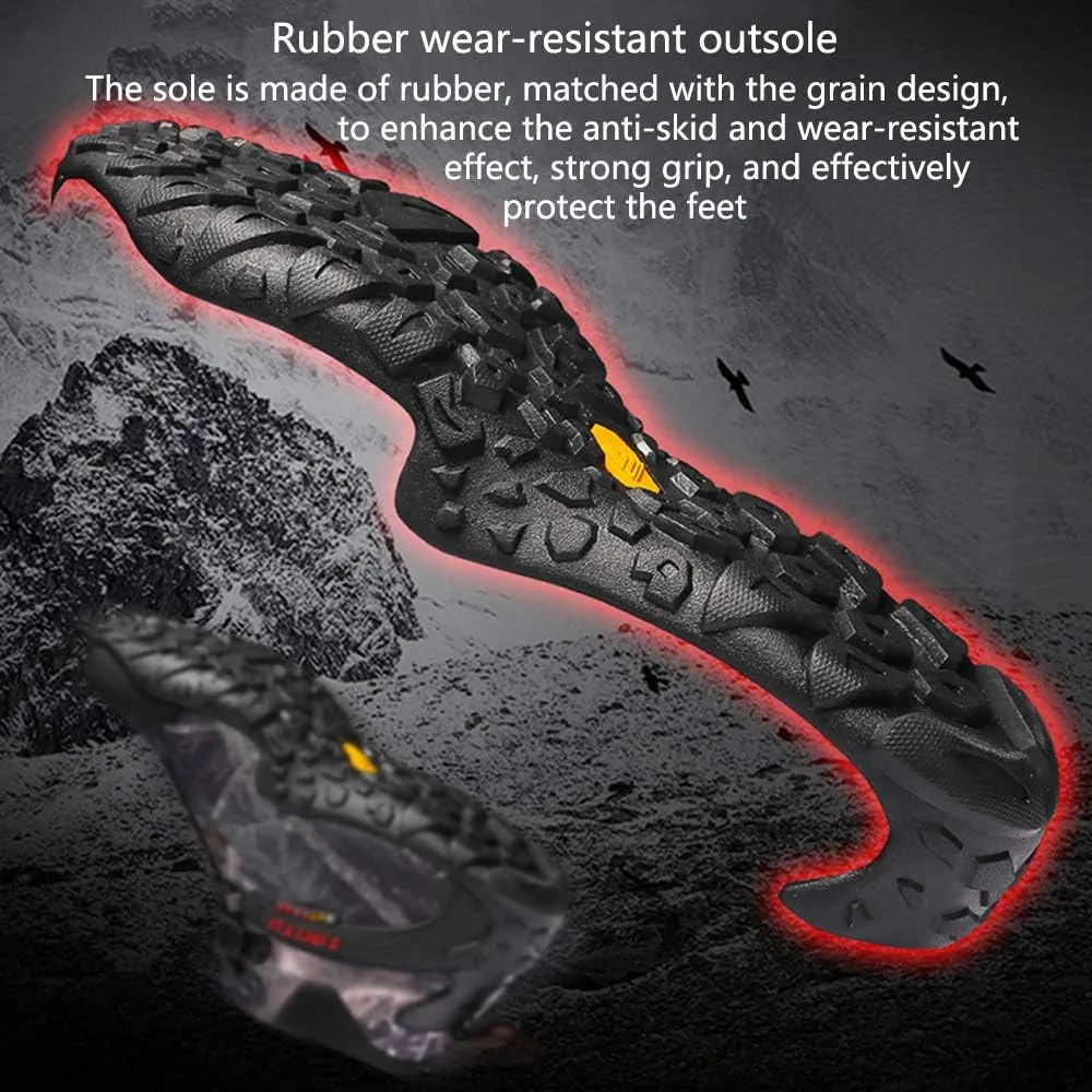 High-top Waterproof Outdoor Hiking Shoes, Men's Sports Camping Climbing Boots, Non-Slip Mountain Climbing Camping Boots, Wear-Resistant Hiking Shoes (Yellow 43)