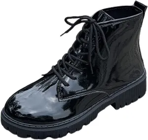 Hiking Boots Women Women's Water Proof Combat Boots Lace-Up Lug Sole Non-Slip Short Solid Booties Ankle Boots