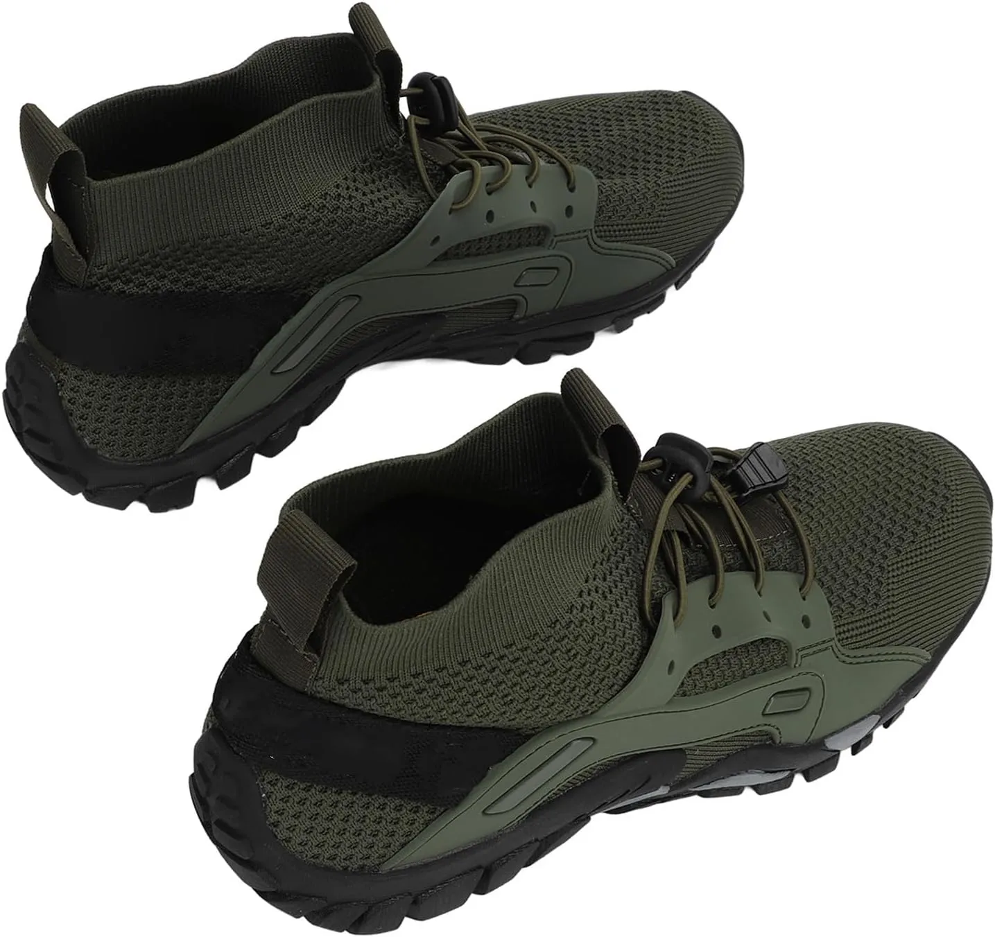 Hiking Shoes, Shock Absorption Soft OD Green Easy to Wear Breathable Men Wading Shoes for Hiking