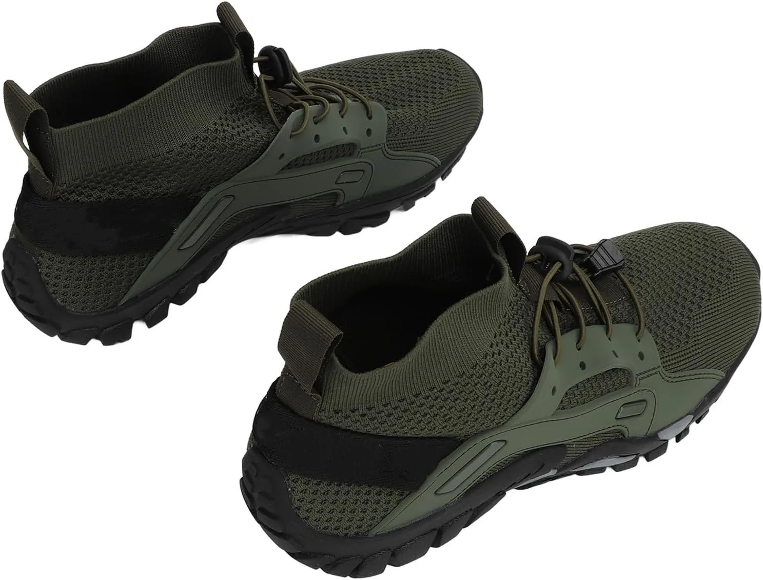 Hiking Shoes, Shock Absorption Soft OD Green Easy to Wear Breathable Men Wading Shoes for Hiking