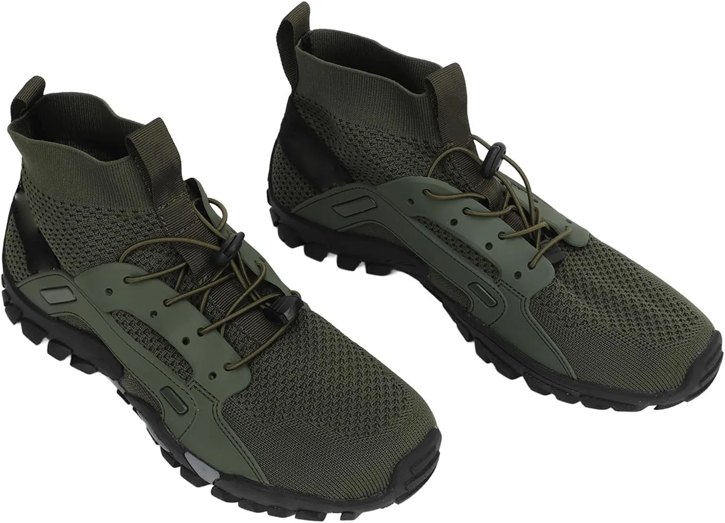Hiking Shoes, Shock Absorption Soft OD Green Easy to Wear Breathable Men Wading Shoes for Hiking
