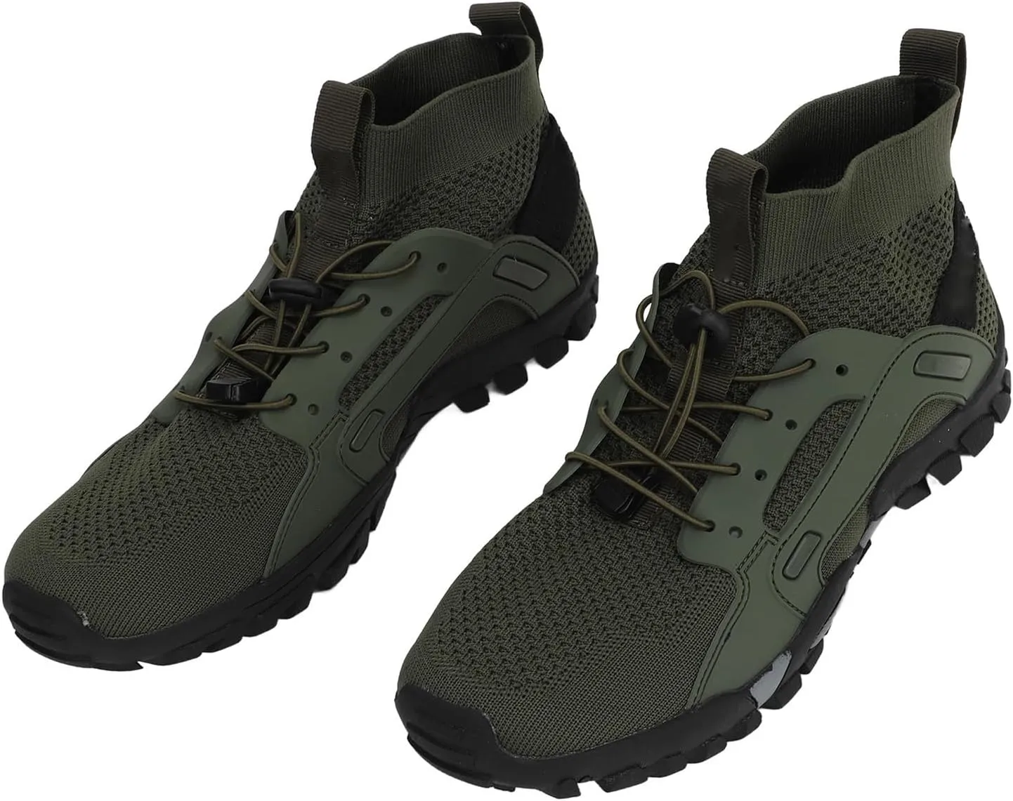 Hiking Shoes, Shock Absorption Soft OD Green Easy to Wear Breathable Men Wading Shoes for Hiking