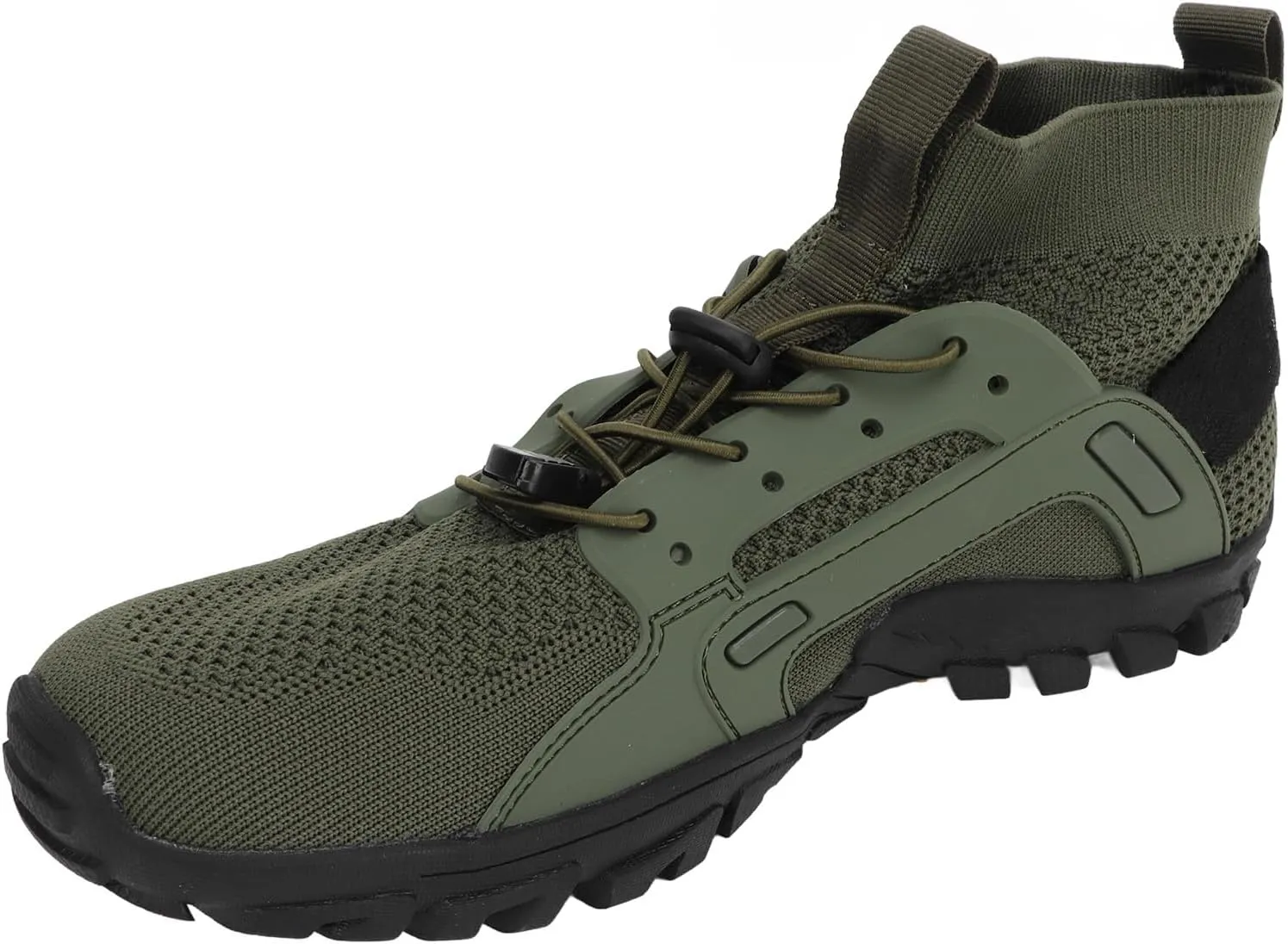 Hiking Shoes, Shock Absorption Soft OD Green Easy to Wear Breathable Men Wading Shoes for Hiking