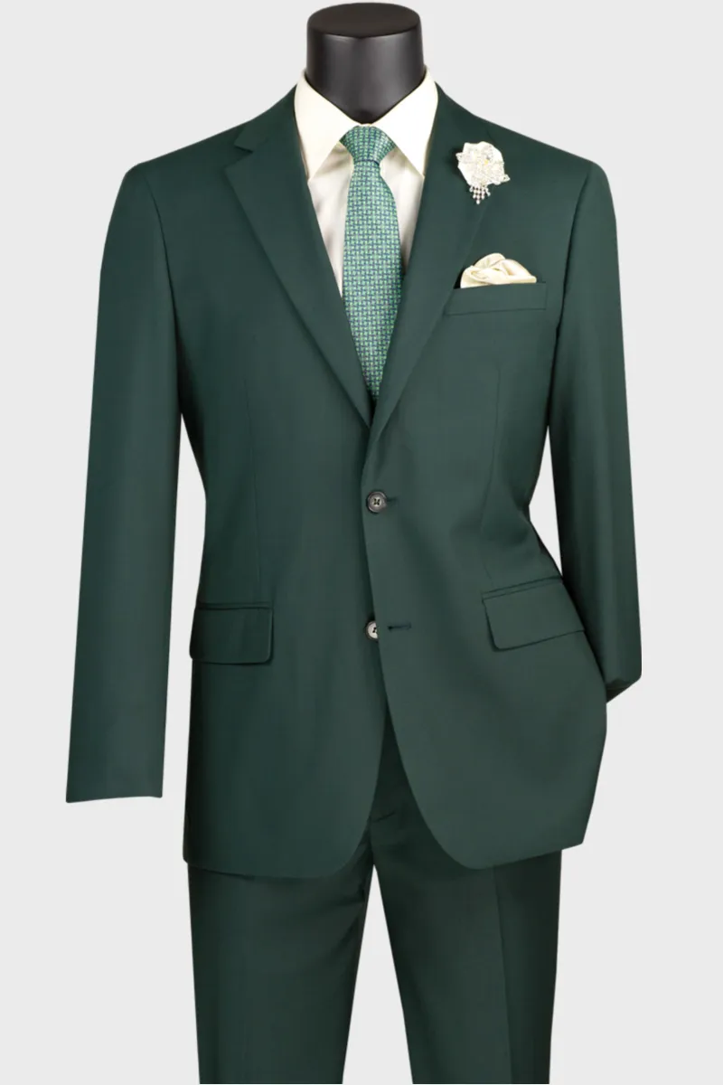 Hunter Green Single Breasted 2 Button Suit