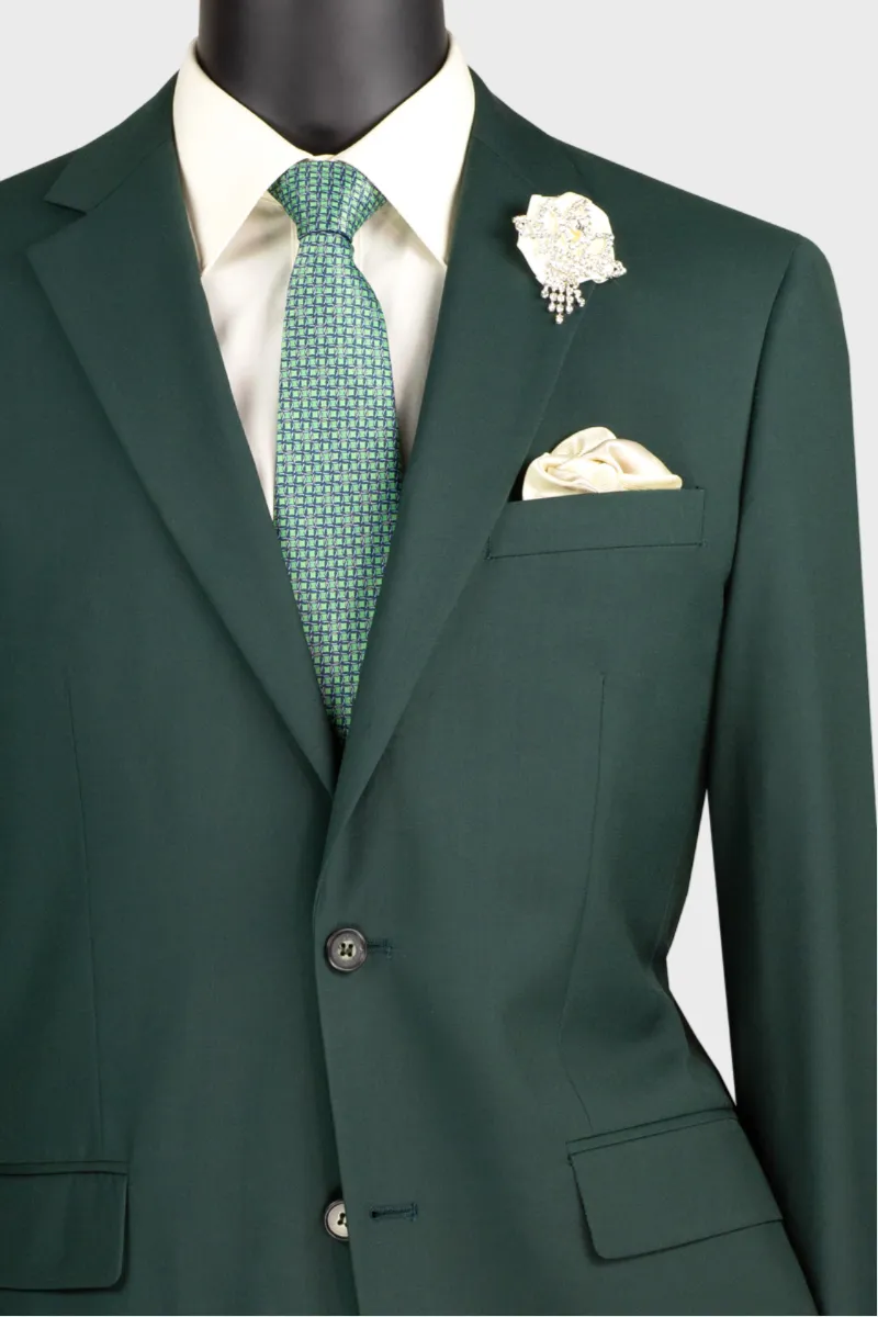 Hunter Green Single Breasted 2 Button Suit