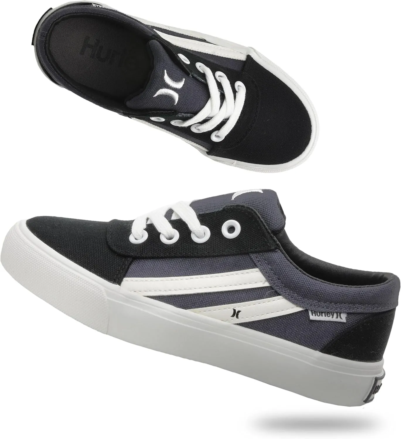Hurley Boardy Kids Lace Up Canvas Sneakers ?C Low Cut Skateboarding Shoes for Kids, Sports Shoes for Boys and Girls