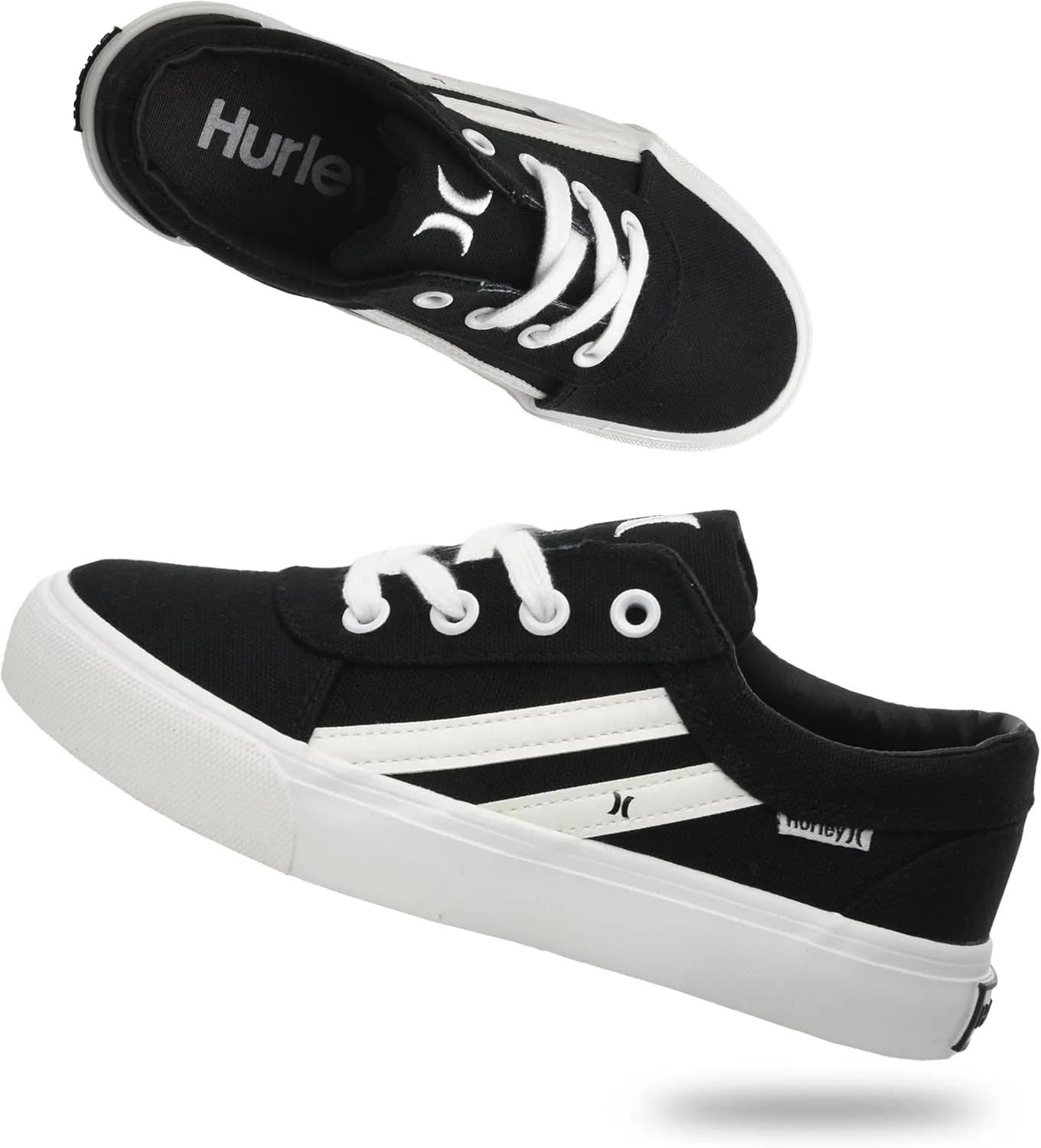 Hurley Boardy Kids Lace Up Canvas Sneakers ?C Low Cut Skateboarding Shoes for Kids, Sports Shoes for Boys and Girls