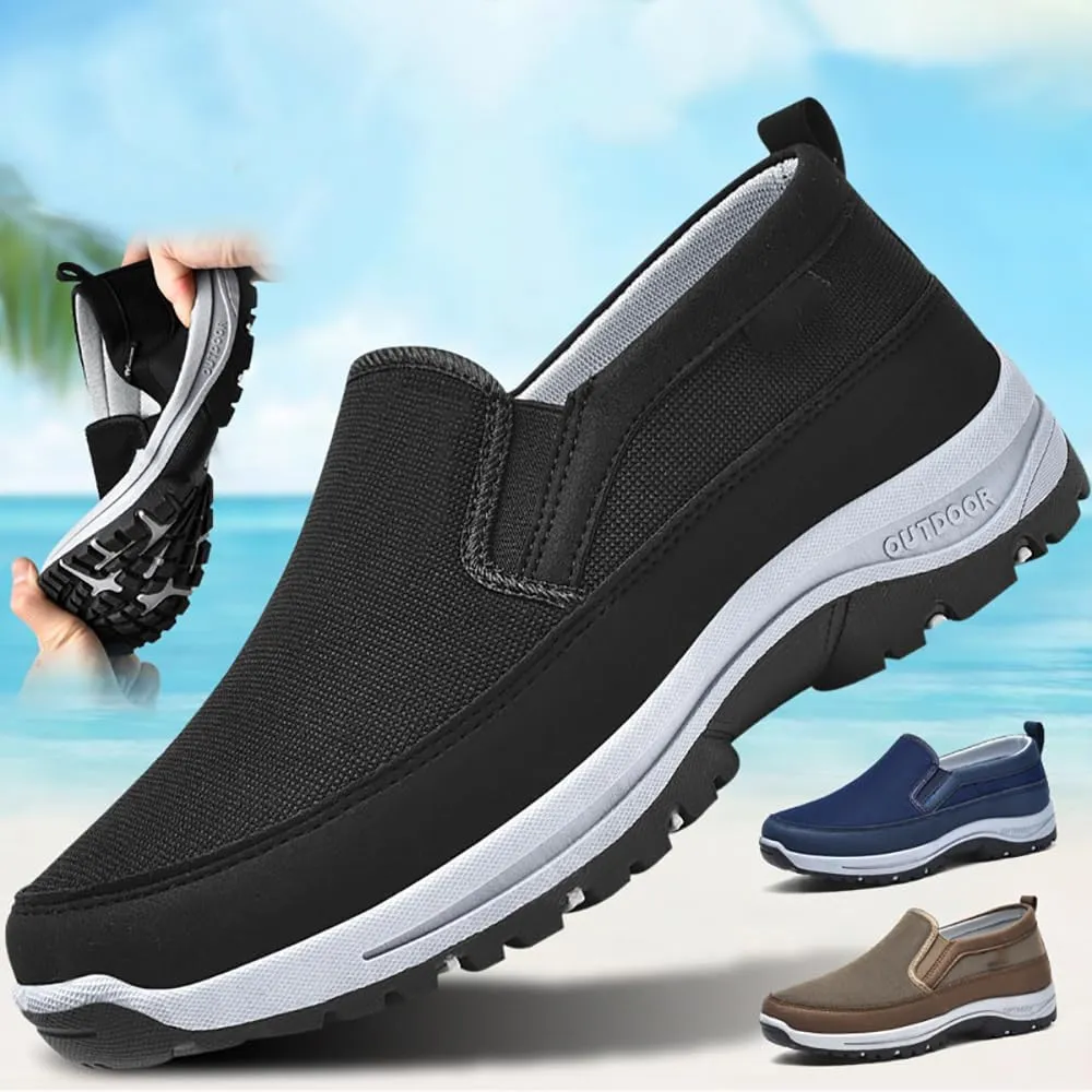 Ideacloth Shoes for Men, Arch Support Orthopedic Slip-on Running Hiking Sneakers Comfortable Hiking Loafers