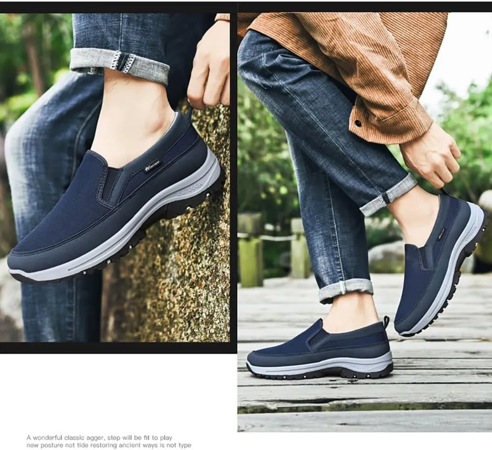 Ideacloth Shoes for Men, Arch Support Orthopedic Slip-on Running Hiking Sneakers Comfortable Hiking Loafers