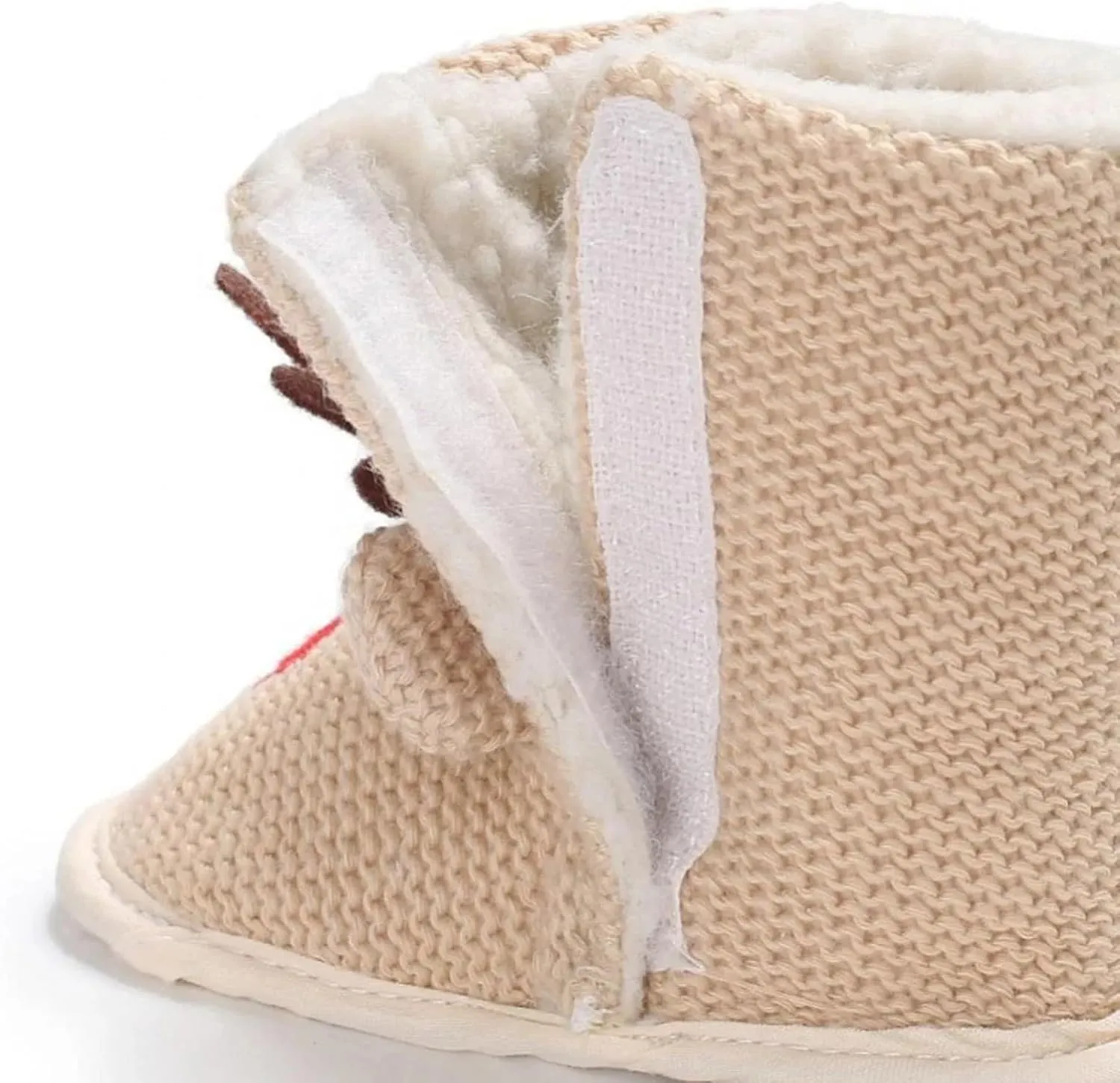 Infant Baby Christmas Booties Winter Santa Reindeer Soft Warm Fleece Lined Prewalker Slippers Cozy Snow Shoes Toddler 8 Boots