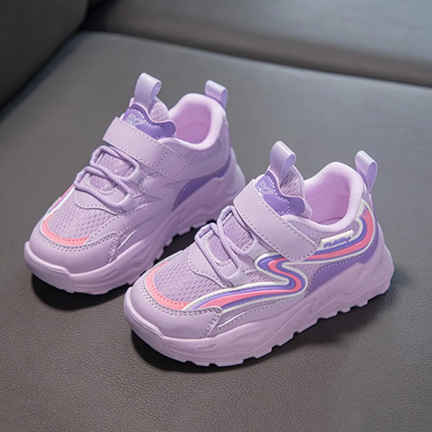 IWIHMIV Girl Tennis Shoes Toddler Athletic Sneakers Kids Comfortable Lightweight Casual Walking Shoes