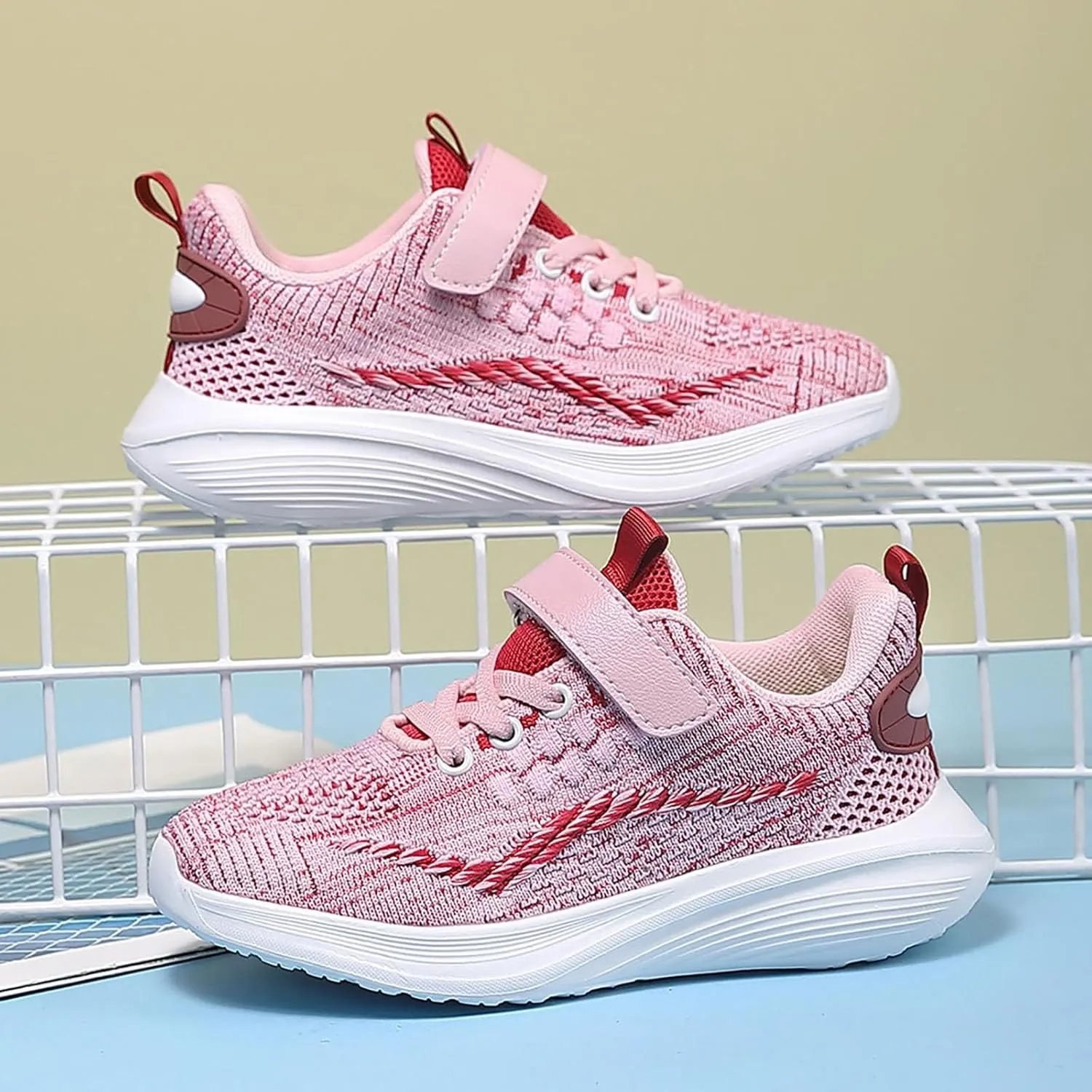 IWIHMIV Toddler Boy Tennis Shoes Toddler Slip On Shoes Girls Running Shoes Kids Sneakers Lightweight Breathable Walking Shoes