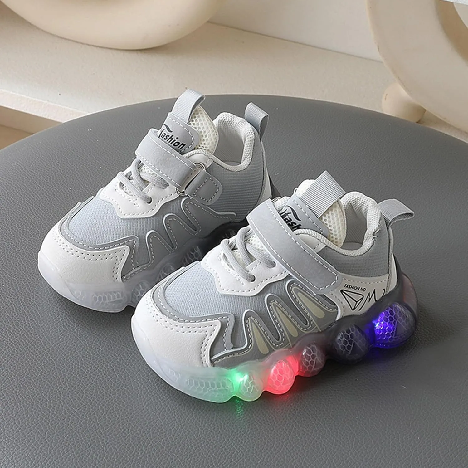 IWIHMIV Toddler Girl Sneakers Boys Slip On Shoes Light Up Boys Shoes Kids Tennis Running Shoes Casual Athletic Walking Sneakers