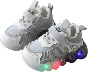 IWIHMIV Toddler Girl Sneakers Boys Slip On Shoes Light Up Boys Shoes Kids Tennis Running Shoes Casual Athletic Walking Sneakers
