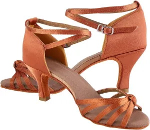 Jonlaki Ballroom Shoes, Soft Satin Latin Shoes, Women Ballroom Dancing Shoes, Social Beginner Practice Performance Shoes Latin Dance Shoes with Wear Ballroom Dance Shoes Women (36)
