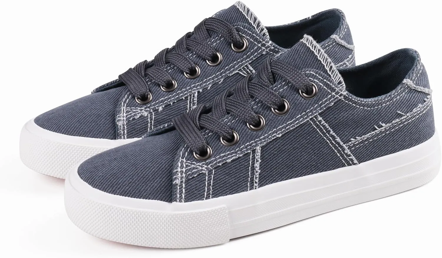 JUDIS Kids Canvas Shoes Lace up Walking Sneakers for Boys Low Top Fashion Casual Shoes