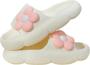Kids Girls Comfortable Flower Cloud Slides Non Slip Lightweight Shower Sandals Fashion Thick Shoes Toddler Sandals