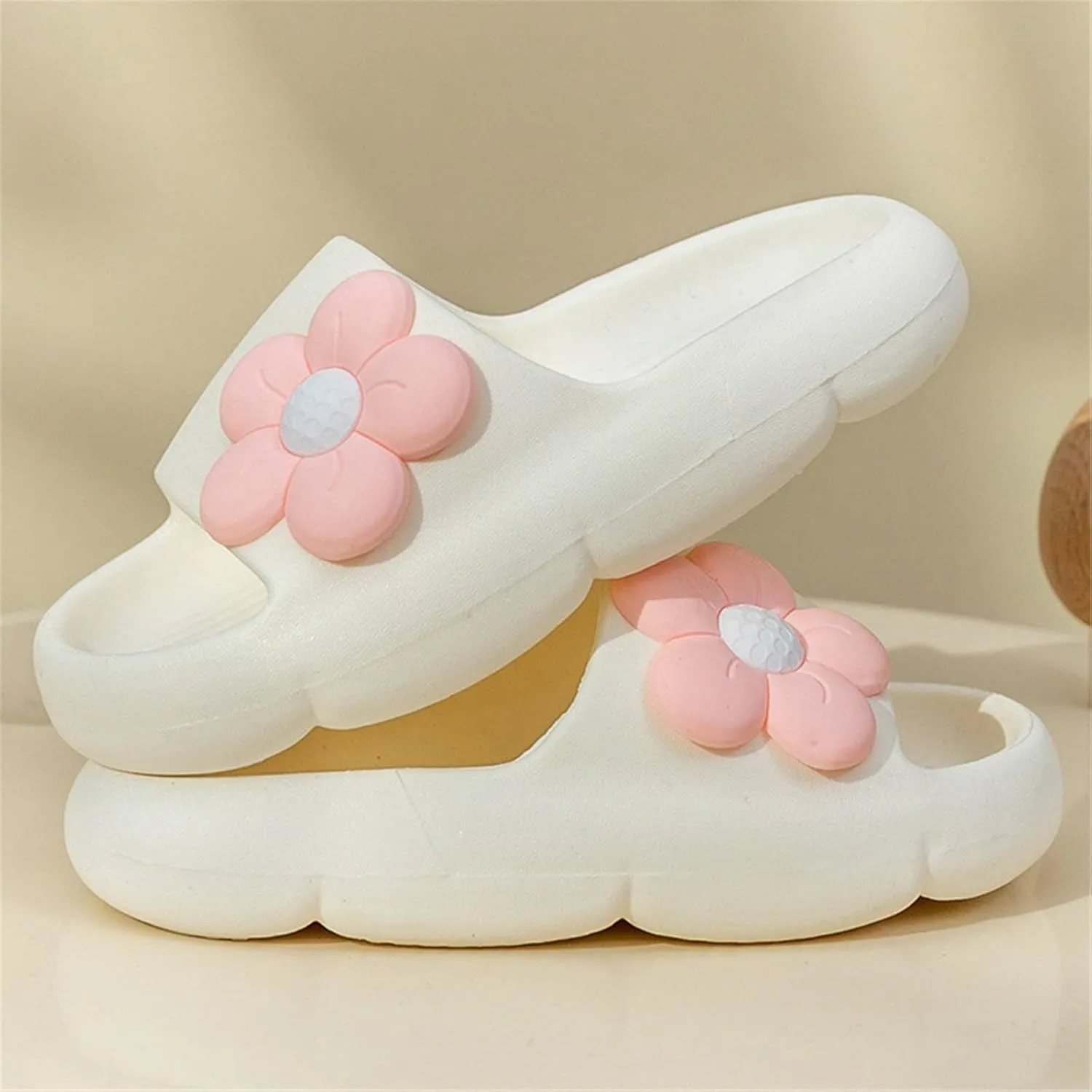 Kids Girls Comfortable Flower Cloud Slides Non Slip Lightweight Shower Sandals Fashion Thick Shoes Toddler Sandals