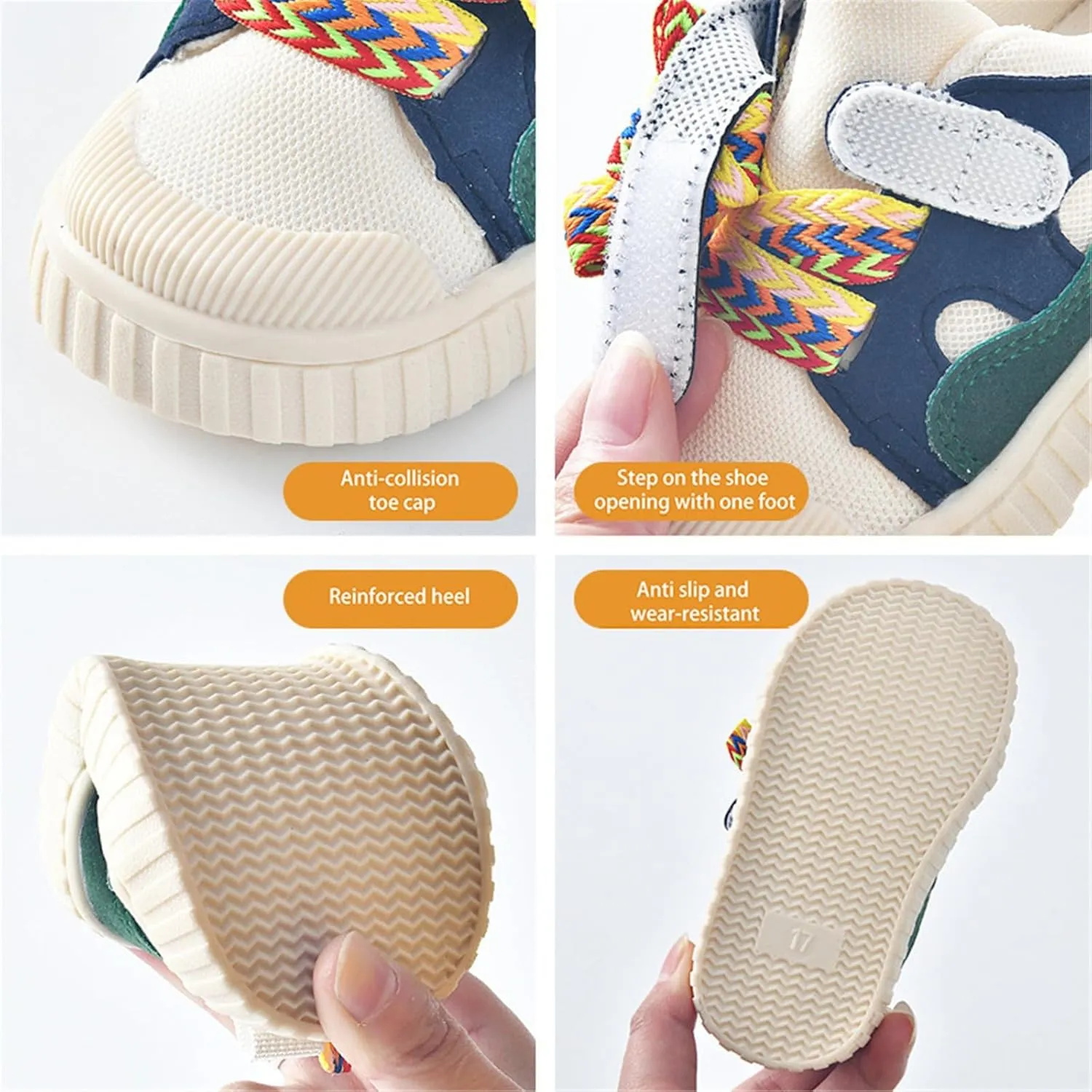 Kids Lace Sneakers Flat Non Slip Running Breathable Sport Shoes Ankle Comfy Boys Girls Non Slip First Walking Shoes